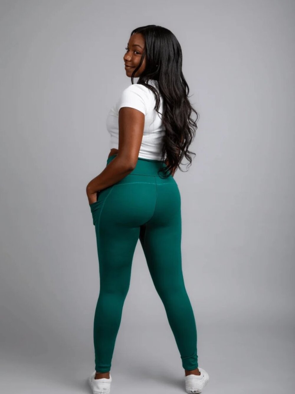 RARE Gnara Go Free 7/8 Leggings - Spruce Green - Large - Picture 2 of 10